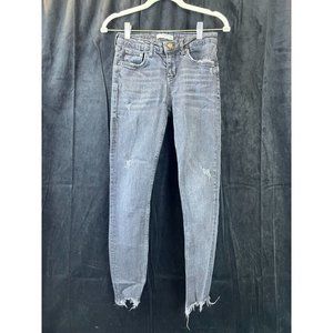 Zara Womens Distressed Black Premium Denim Collection Skinny Jeans Size 4